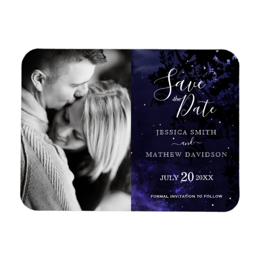 Sterrennacht Celestial Sky Save the Date Magnet Magneet (Horizontaal)