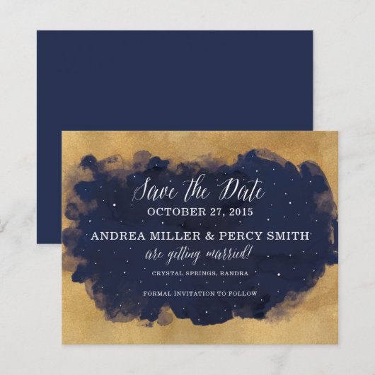 Sterrennacht Celestial Star Bewaar de datum Save The Date (Voorkant / Achterkant)