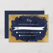 Sterrennacht Celestial Star Bruiloft RSVP (Voorkant / Achterkant)