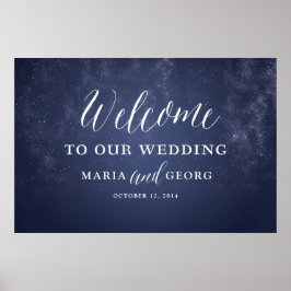 Sterrennacht Celestial Star Wedding Welcome Sign Poster