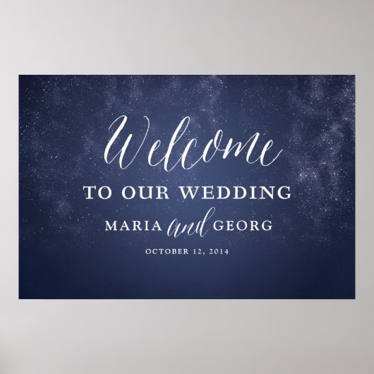 Sterrennacht Celestial Star Wedding Welcome Sign Poster (Voorkant)