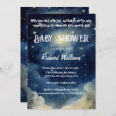Sterrennacht Celestial Waterverf Baby shower Kaart (Voorkant / Achterkant)