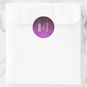 Sterrennacht Celestial Wedding Monogram Ronde Sticker (Tas)