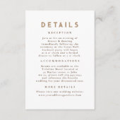 Sterrennacht Celestial Wit Goud Bruiloft Details Informatiekaartje (Voorkant)