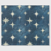 Sterrennacht Christmas Wrapping Paper Cadeaupapier (Vlak)