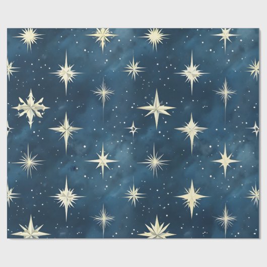 Sterrennacht Christmas Wrapping Paper Cadeaupapier (Vlak)