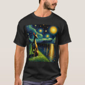 Sterrennacht Cirneco dell'Etna Hond Van Gogh Lover T-shirt (Voorkant)