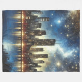 Sterrennacht Cityscape Reflections Fleece Deken (Voorkant (Horizontaal))
