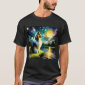 Sterrennacht Collie Dog Van Gogh Lover T-shirt (Voorkant)