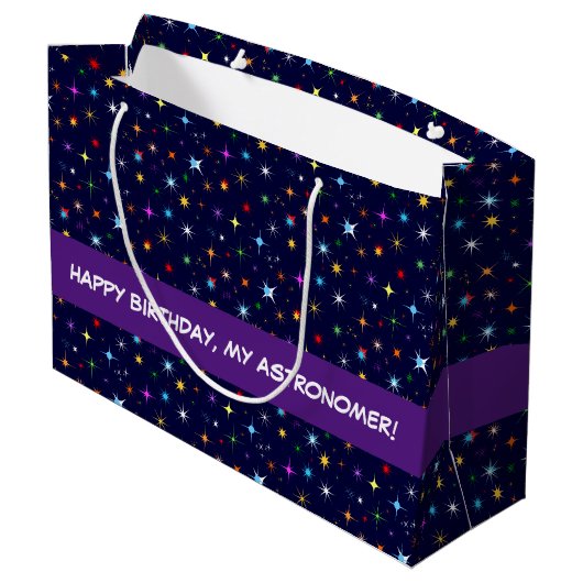 Sterrennacht Colorful Astronomic Seamless Pattern Groot Cadeauzakje (Achterkant Gekanteld)