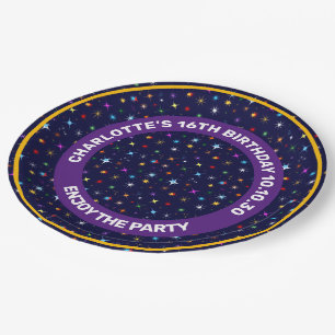 Sterrennacht Colorful Astronomic Seamless Pattern Papieren Bordje