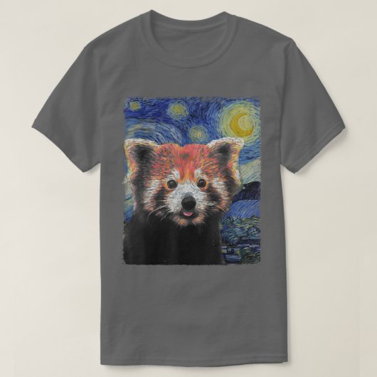 Sterrennacht Colorful Red Panda T-shirt (Design voorkant)