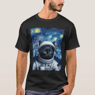 Sterrennacht Cosmic Cat Astronaut Art T-shirt