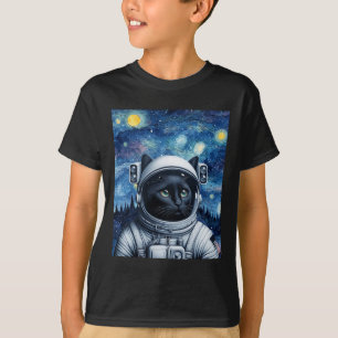 Sterrennacht Cosmic Cat Astronaut Art T-shirt