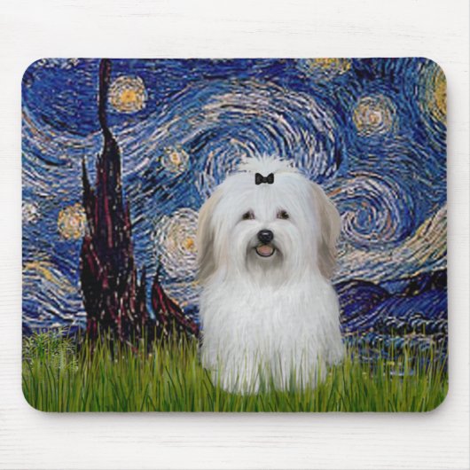 Sterrennacht - Coton de Tulear 2 Muismat (Voorkant)