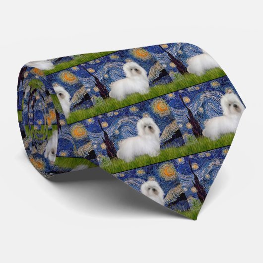 Sterrennacht - Coton de Tulear 5 Stropdas (Opgerold)