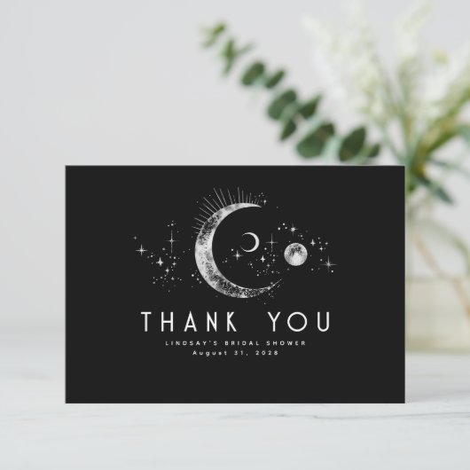 Sterrennacht Crescent Moon Celestial Bedankt (Staand voorkant)