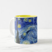 Sterrennacht Crescent Moon Van Gogh Tweekleurige Koffiemok (Voorkant links)