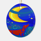 Sterrennacht Dachshund Keramisch Ornament (Links)