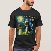 Sterrennacht Dandie Dinmont Terrier Dog Van Gogh T-shirt (Voorkant)