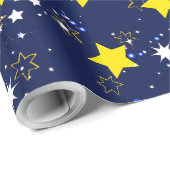 Sterrennacht Dark Blue Sky Cadeaupapier (Rol Hoek)