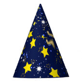 Sterrennacht Dark Blue Sky Party Pet Feesthoedjes (Voorkant)