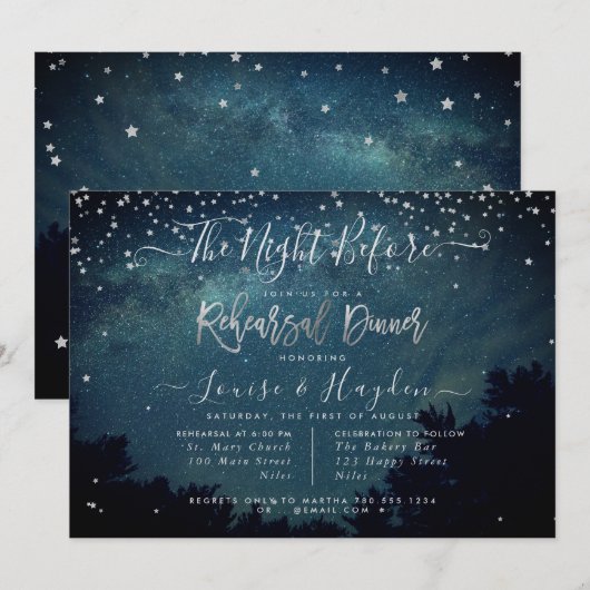 Sterrennacht, de avond voor, repetitieaankondiging kaart (Voorkant / Achterkant)