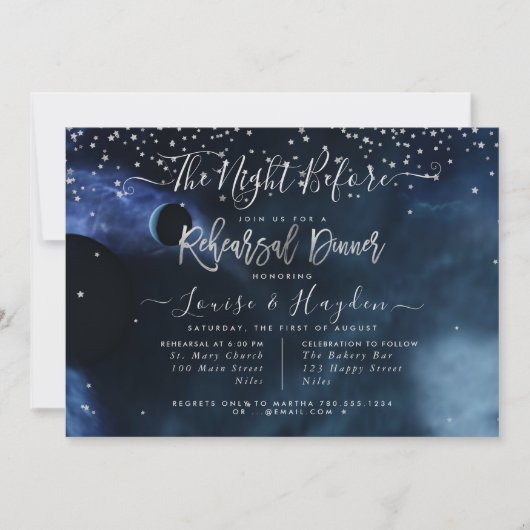 Sterrennacht, de nacht ervoor, de repetitie kondig kaart (Voorkant)