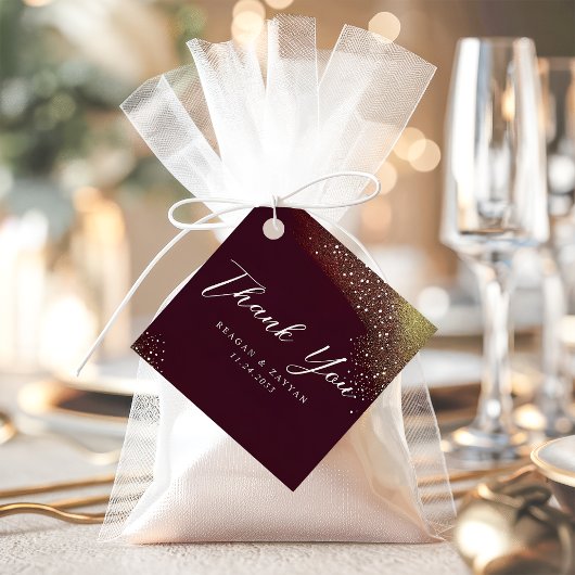 Sterrennacht Deep Crimson Bruiloft Dank u Bedankjes Labels