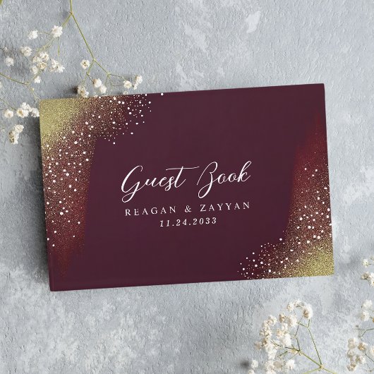 Sterrennacht Deep Crimson Bruiloft Gastenboek