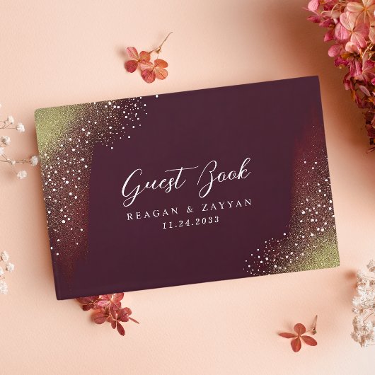 Sterrennacht Deep Crimson Bruiloft Gastenboek