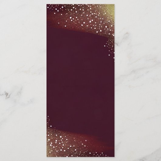 Sterrennacht Deep Crimson Bruiloft Menu (Achterkant)