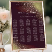 Sterrennacht Deep Crimson Bruiloft Zitting Grafiek Poster