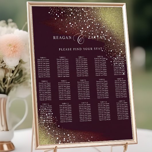 Sterrennacht Deep Crimson Bruiloft Zitting Grafiek Poster