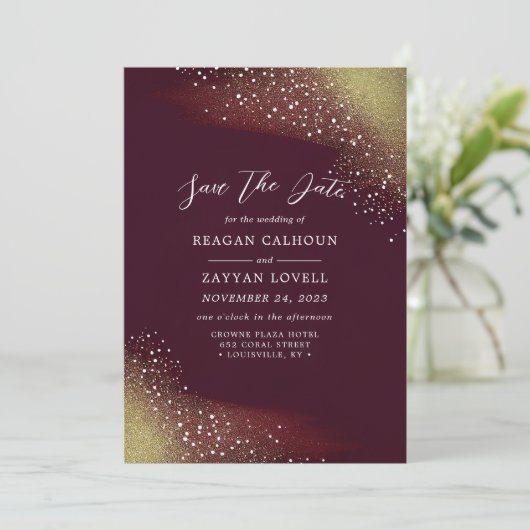 Sterrennacht Deep Crimson Sla de datum Kaart (Staand voorkant)