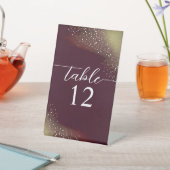 Sterrennacht Deep Crimson Trouwtafel nummer Reclamebord Met Voetstuk (Insitu)