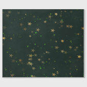 Sterrennacht Deep Green Forest Gold Emerald Cadeaupapier (Vlak)
