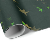 Sterrennacht Deep Green Forest Gold Emerald Cadeaupapier (Rol Hoek)