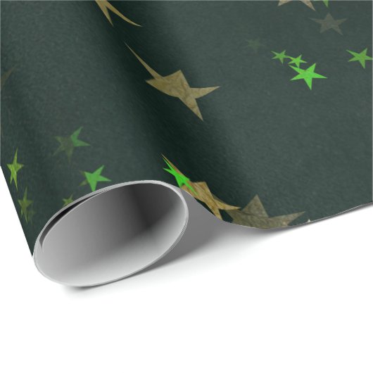Sterrennacht Deep Green Forest Gold Emerald Cadeaupapier (Rol Hoek)