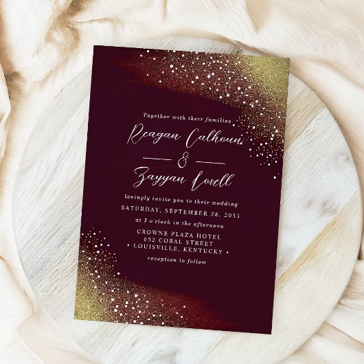 Sterrennacht Dieproood Rode Trouwfeest Kaart