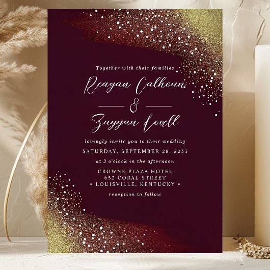 Sterrennacht Dieproood Rode Trouwfeest Kaart