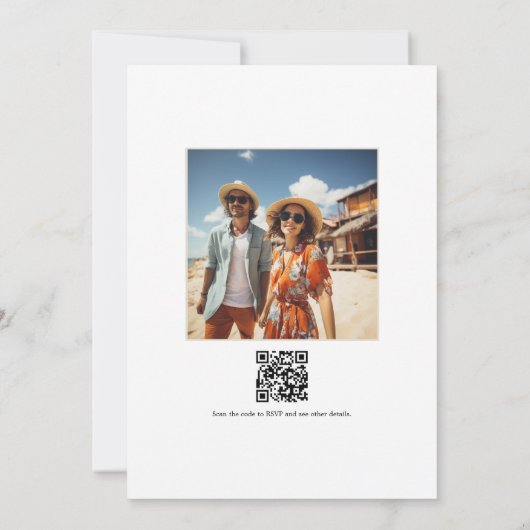 Sterrennacht Dockside Wedding QR Code Foto Kaart (Achterkant)