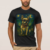 Sterrennacht Dog Funny Art Style Retro Brillen Hui T-shirt (Voorkant)