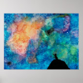 Sterrennacht Dog Stars Waterverf Poster (Voorkant)