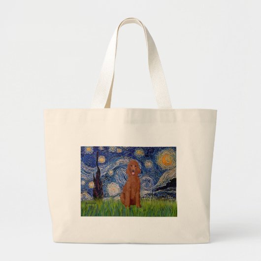 Sterrennacht - donkerrode standaard poedel #1 grote tote bag (Voorkant)