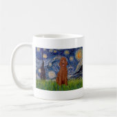 Sterrennacht - donkerrode standaard poedel #1 koffiemok (Links)