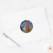 Sterrennacht - donkerrode standaard poedel #1 ronde sticker (Envelop)