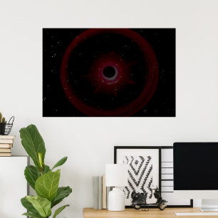 Sterrennacht door een zwart gat poster