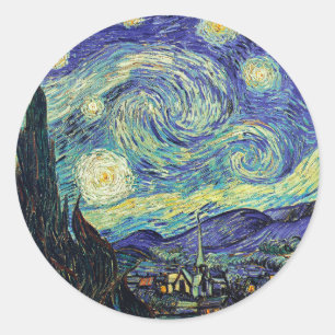 Sterrennacht door van Gogh Ronde Sticker