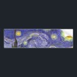 Sterrennacht door Vincent van Gogh Bumpersticker<br><div class="desc">Sterrennacht van Vincent van Gogh is een kunstschilderij uit het impressionisme, een landschapsschilderij met een uitzicht Saint Remy, Frankrijk, van Gogh's asiel. De nachtelijke hemel zwaait met wolken met een heldere halve maan en schitterende sterren over het vage dorp. Sterrennacht is waarschijnlijk het beroemdste schilderij van Gogh en werd overdag...</div>